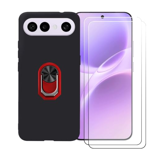 CongJiaLingXi �P�[�X �K�p �� Vivo X300 FE (6.31") �����O�T�|�[�g+ [2�p�b�N]�����K���X�X�N���[���v���e�N�^�[�A�_��ȃV���R�[���V�F���o���p�[TPU�ی�J�o�[�������,��