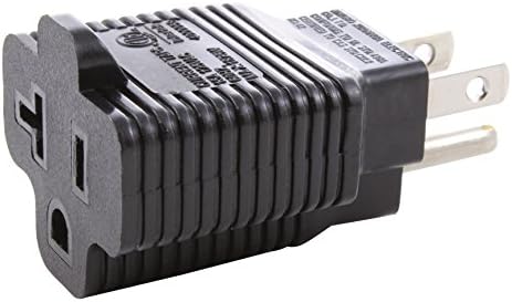 AC WORKS 15A to 20A 125Volt NEMA 5-20R T Blade Plug Adapter ETL Safety Approval … (1PK)
