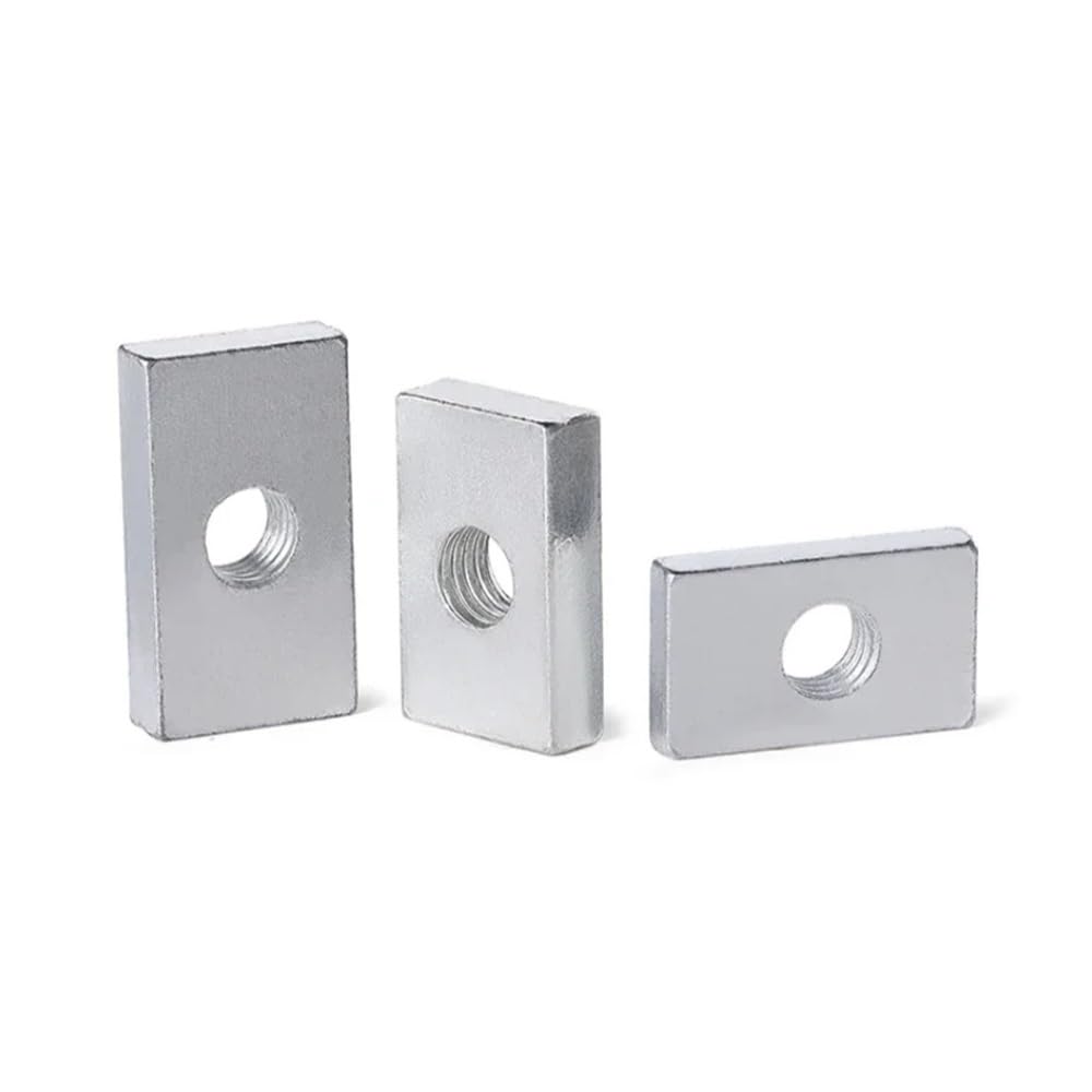 Dado a Mano 5-50 Pezzi M3 M4 M5 M6 M8 Dado Quadrato in Acciaio al Carbonio zincato Dadi rettangolari Dadi a Blocco Scorrevole Sottile Accessorio per Profilo in Alluminio(M5x7x10x3mm-50pcs)