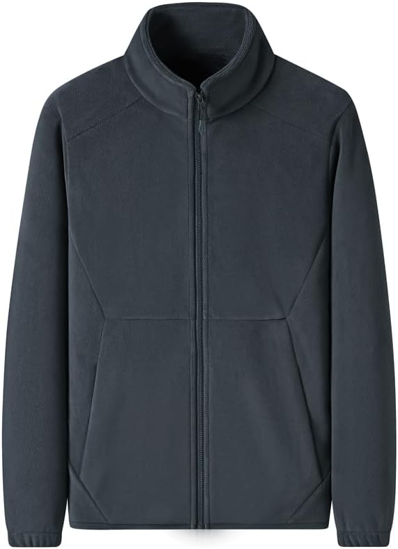 Unisex Casual Fleece Jacket, Winter Fashion Stand Collar Polar Fleece for Warmth