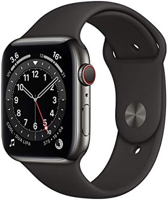 Apple Watch Series 6 (GPS + Cellular, 44 mm) Cassa in acciaio inossidabile  color grafite con Cinturino Sport nero : Amazon.it