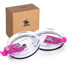 20 oz Tumbler Lids, Fits for 20 oz YETI Rambler, Old Style Rtic and More, Koodee 2 Pack Spill-proof Lids,Covers for 20 Ounce Tumbler,Cup Magenta