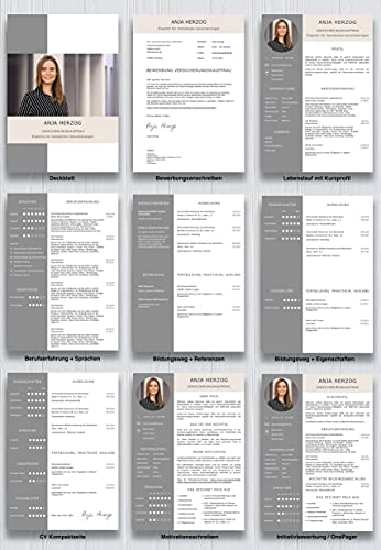 Bewerbungssoftware Starmazing Lebenslauf Design Vorlage in 9 Farbvarianten