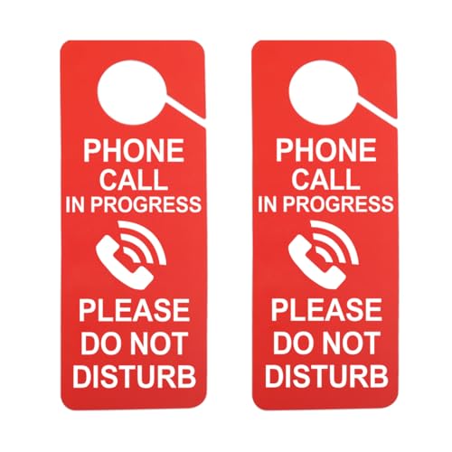 2PCS Phone Call In Progress Door Hanger Zoom Call Sign