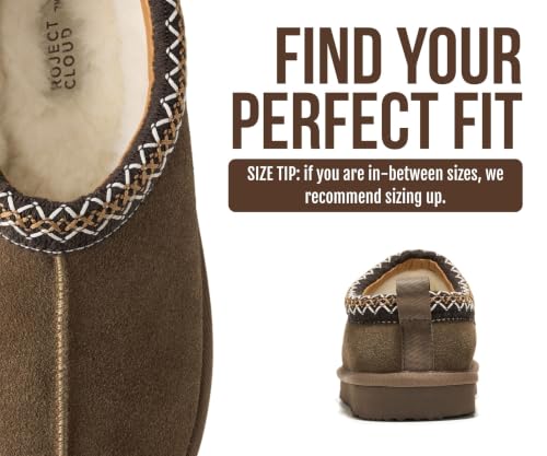 Image of Project Cloud 100% Genuine Leather Shearling Slippers for Women (Nerita) | Australian Fur Lining Memory Foam Insole Non Slip EVA Sole Fuzzy Plush House Shoes Warm Cozy Indoor Footwear Everyday Comfort