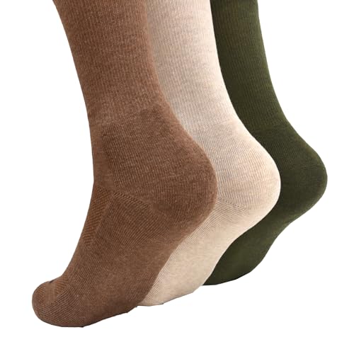 Clarks Men's Casual Half Cushion Crew Sock with Air Channel 3 Pair, Khaki/Stone/Olive, Men's 7-12 Shoe2