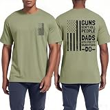 Pukcoun Guns Don't Kill People Dads with Pretty Daughters Do Shirt Great Father's Day T-Shirt Green