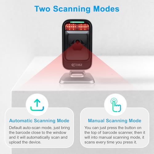 1D 2D QR Hands-Free Barcode Scanner Omnidirectional Wired USB Desktop Barcode Reader 1D 2D PDF417 Data Matrix Image Sensing for Warehouse, Supermarket, Retail Store, Bookstore Pos System - Thumbnail 6