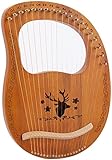  XuRX 19 Lyre Harfe, tragbare kleine Harfe, Saiteninstrument, Metallsaiten, Mahagoni-Instrument, Lyre, einfach zu bedienen, mit Tuning-Taste und Saiten usw (Color : D)