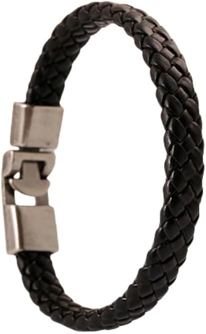 Leather Woven Bracelet For Men, Twist Handmade Braided Bracelet Adjustable Wristband Vintage Lucky Jewelry Gift For Men Women Black