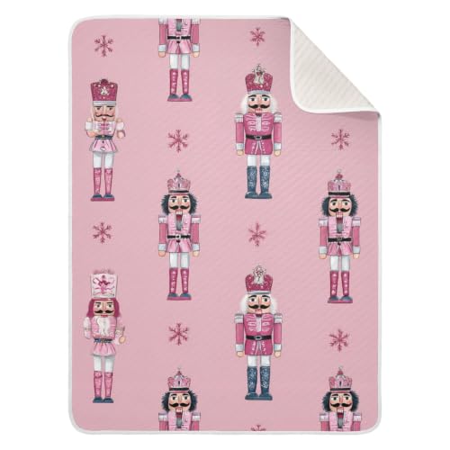 Image of Christmas Nutcrackers Pinks Baby Blankets