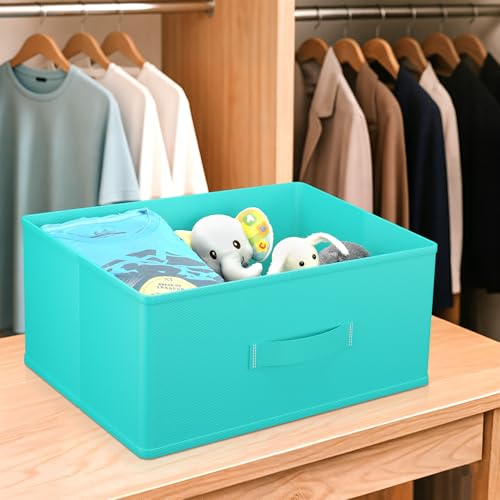 Kuber Industries Organizador de armario no tejido de 26 litros para almacenamiento | Organizador de cajones | Organizador multiusos para ropa, libros y juguetes | Verde