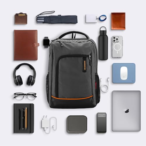 HARISSONS Python 15.6 Inch Gray Laptop Backpack Grey - Image 4