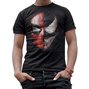 Marvel Spiderman Venom Spidey Faces Adult Mens T-Shirt