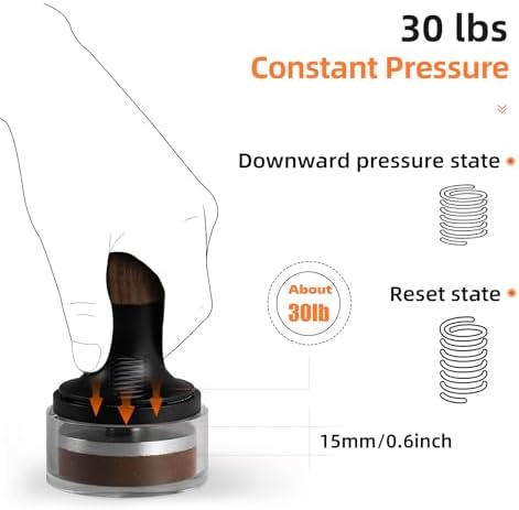 MHW-3BOMBER 45.5mm Espresso Tamper - 3 Spring Loaded Coffee Tamper with Sound Feedback - Barista Calibrated Tamper with 15lb / 30lbs Replacement Springs - Compatible for Flair Pro and Pro 2 T7070F-OS - Thumbnail 2