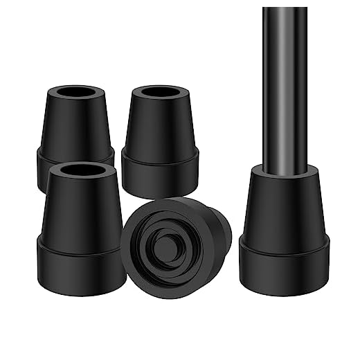 supregear Rubberen Doppen Voor Krukken, 4 Stuks Zware Rubberen Vervangvoeten Voor Krukken, Wandelstokken En Loopstokken, Antislip En Duurzaam, Zwart