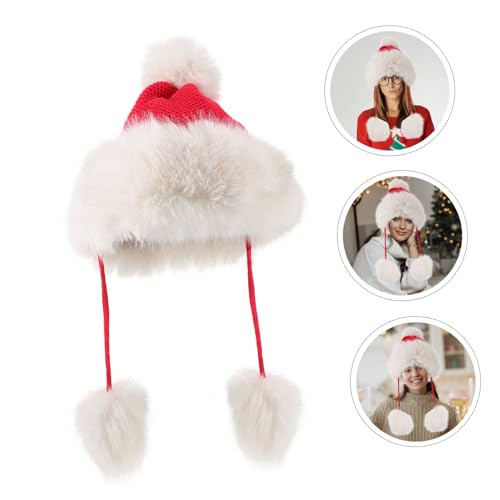 Gorro con orejeras de invierno punto acogedor pompón mujer 7