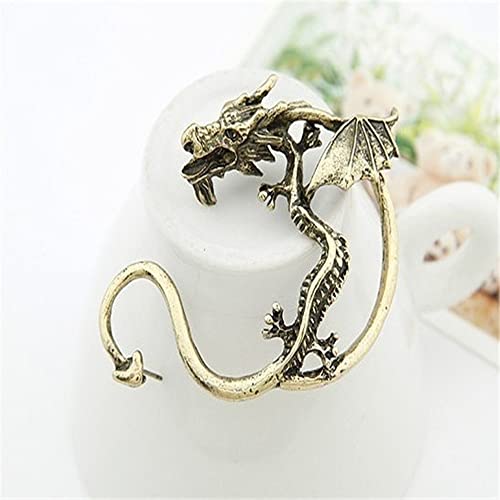 Cfish 3Pieces Halloween Christmas Retro Vintage Black Silver Bronze Punk Temptation Metal Dragon Bite Ear Cuff Clip Wrap Earring Personality Comfortable Not Allergic Earrings #TOP3