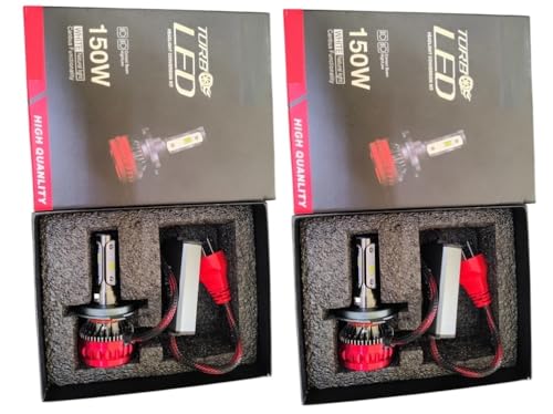 Image of H4 /9003 /HB2 LED Headlight Bulbs Universal Led Headlight Bulb H4 Fitting 150 WATT Each Headlight AC /DC Bulbs (White) Hi /Low Beam, 3 Pin Connector With Cooling Fan For All H4 Car (AR ZR 300WATT)