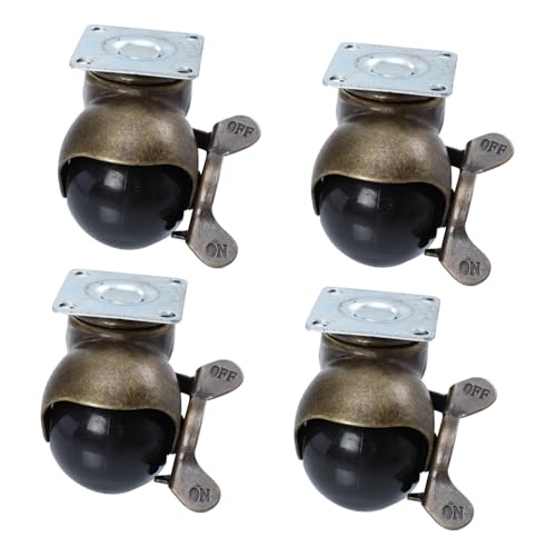 Happyyami 4個 制動付き転家具キャスター 耐摩耗 静音オフィスチェア用キャスター替えホイール