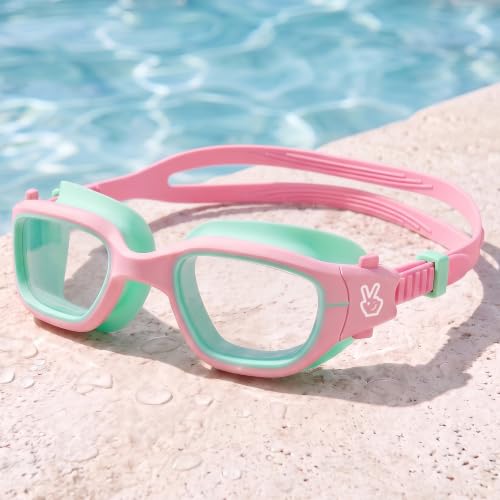 Image of Vvinca Kids Swim Goggles, Swimming Goggles for Kids 3-14 Anti-Fog UV Protection No Leak Pool Glasses for Boys Girls
