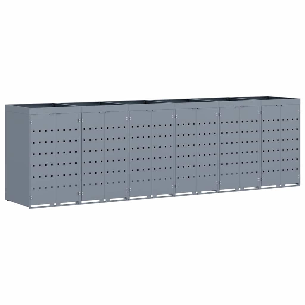 Genérico Almacenamiento de Cubos Wheelie para 6 Cubos Gris Claro,Casa y jardín,Productos del hogar,Accesorios para contenedores de residuos,Soportes para contenedores de residuos-3394752