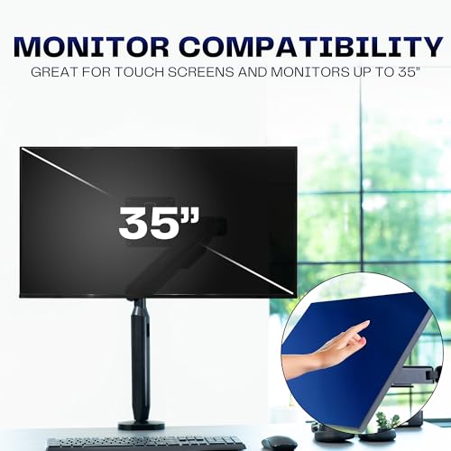VIVO Flexible Mechanical Arm Single Ultrawide Monitor Desk Mount for Up to 35 inch Screens, Heavy Duty Clamp, Holds Ultra Wides Up to 24.2 lbs, Black, STAND-V10PH by VIVO - Image 6