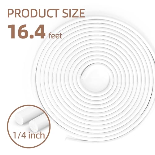 Image of U0U Backer Rod 1 /4 Inch,White Backer Rod Caulk Saver for Gaps and Joint Concrete Filling,16.4Ft Concrete Expansion Joint Filler (1 /4 inch *16.4 feet)