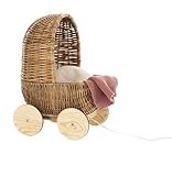 Egmont Toys Puppenwagen aus Rattan klein - Spielzeug Puppenwagen 28x23x...