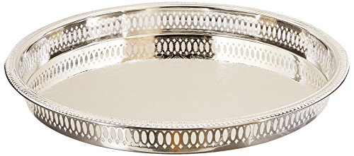 Elegance Silver Round Silver Plated Gallery Tray, 12-3/4" by Elegance - Used condition - US$18.90