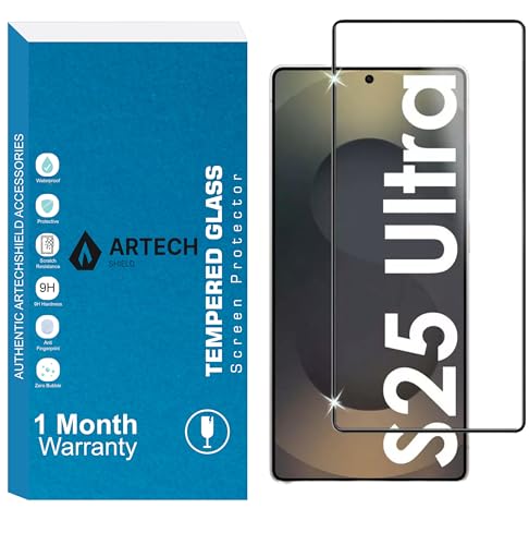 ARTECHSHIELD Tempered Glass Screen Protector for Samsung Galaxy S25 Ultra 5G, Military-Grade Protection, Edge-to-Edge Coverage, Easy Installation Kit