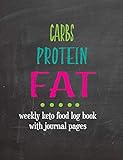 Carbs Protein Fat - Weekly Keto Food Log Book With Journal Pages: Ketogenic Diet Weight Loss Journal Planner Diary Log Book