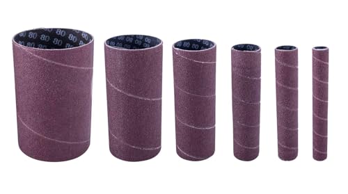 Scheppach Set Di Manicotti Abrasivi K80, Ø 13/19/26/38/51/76 Mm, Adatto Per Levigatrice A Mandrino Scheppach Osm600 E Osm100