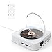 Produktbild DVD-Player,VIFLYKOO Bluetooth Tragbaren Wand Montierbaren CD/DVD Radio Musik-Player mit Full HD 1080p und Fernbedienung,2 HiFi-Lautsprecher,FM/USB/HDMI/MP3/3,5mm RCA für Kinder Studenten - Weiß