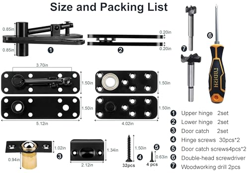 Hidden Door Pivot Hinge,570Lbs Load-Bearing,Thickened Solid Alloy Steel by NIFHERTIG - Used condition - Image 4