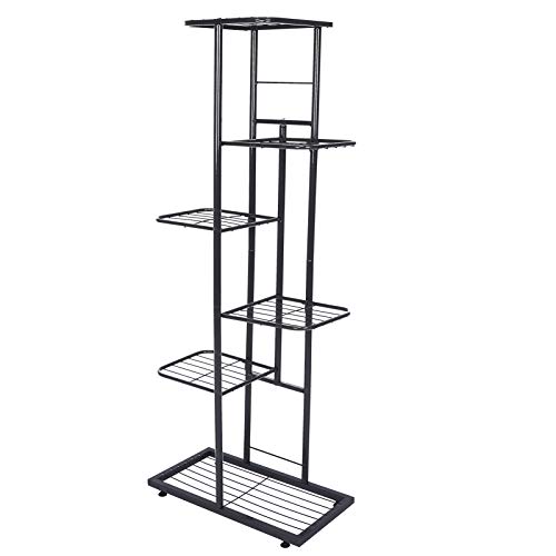 lyrlody - Soporte para Maceta de Flores de diseño Vertical, 6 Niveles, estantería de Flores de Hierro, portamacetas, Soporte para Maceta de Plantas