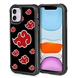 XWMHHP Compatible with iPhone 12 Case iPhone 12 Pro Case Anime Red Clouds Design for Men Boys, 3-Layer Rugged Shockproof Hard Plastic Bumper +Soft Silicone Rubber Heavy Duty Protection Cover
