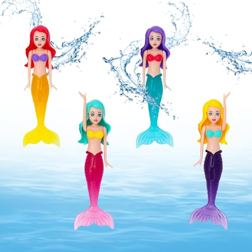 HERKINDNESS Tauchspielzeug für Kinder, 4 Stück Meerjungfrau...