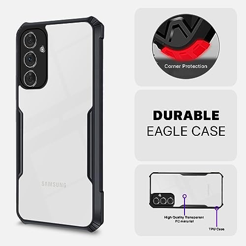 Image of Pikkme Back Cover for Samsung Galaxy A54 5G | Ultra Hybrid Shockproof Case | Full Camera Protection | Raised Edges | Clear Transparent Bumper Case (Black)