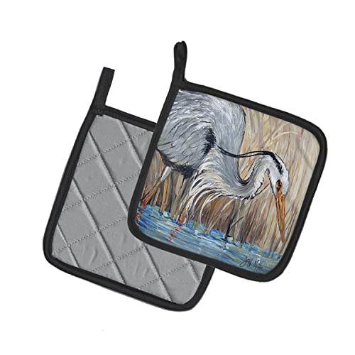 Soportes para ollas de tela multicolor con diseño de Blue Heron 3