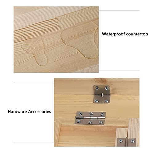 Table en bois de pin murale pliante et durable pour ordinateur - 4