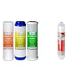 iSpring F3 6-Month Prefilter Replacement Supply Filter Cartridge Pack Set for Standard Reverse Osmosis RO Systems, F3 , White | iSpring FA15 Alkaline Water Filter Cartridge for Reverse Osmosis RO System 3-Layer 10-inch Inline Quick Connect Replacement or 