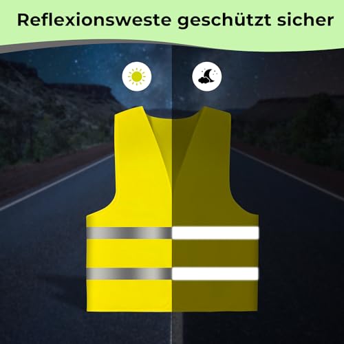 Brovamo Warnwesten Auto-Warnwesten Auto 5er-Warnweste Auto-Warnweste alle Größen-Warnweste Kinder-Warnweste Auto-Sicherheitswesten (5)