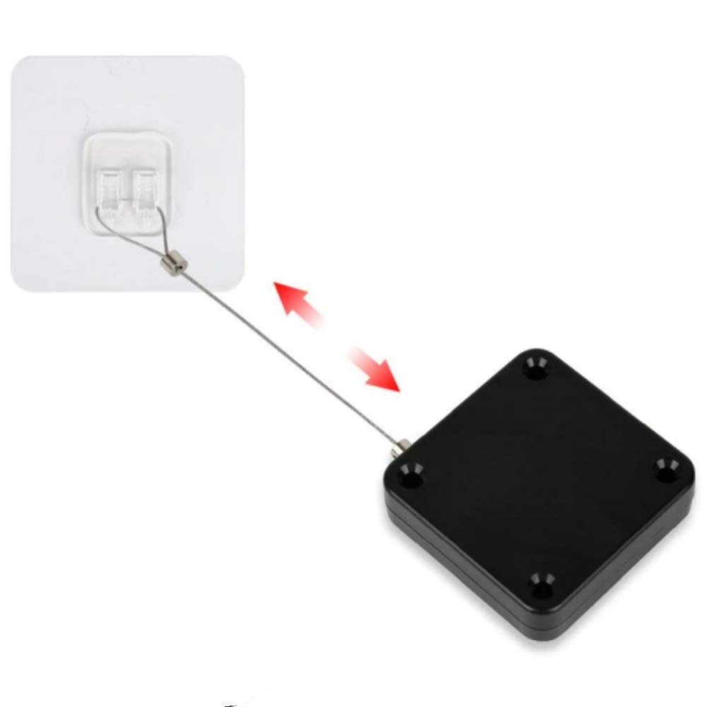 1Pc Punch Free Self Adhesive Retractable Automatic Self Closing Sliding Window Door String Steel Rope Closer DIY Tool with Screw Option
