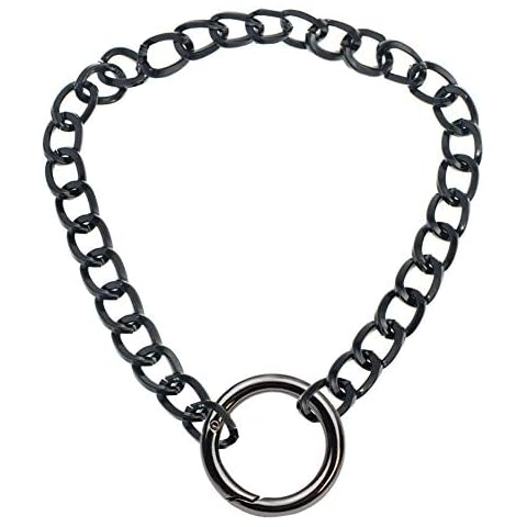 LEWECEEO Women Men Choker Chain Necklace O-Ring Collar Choker Cover
