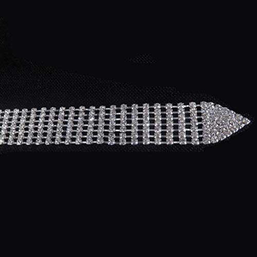 Lilinzhi Collier en strass en cristal pour femme avec col en forme de cravate, chaîne ajustable, long collier de mode pour fête multicolore – vue 3