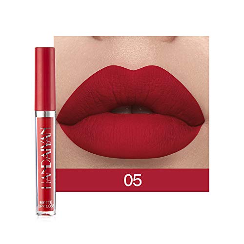 6 Colors Matte Liquid Lipstick Makeup Set, Long-Lasting Wear Non-Stick Cup Not Fade Waterproof Lip Gloss (A)