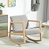 HOMCOM Mecedora Tapizada en Borreguito Silla Mecedora con Patas de Madera de Caucho y Reposabrazos Sillón Relax Carga 150 kg para Dormitorio Salón Gris #1