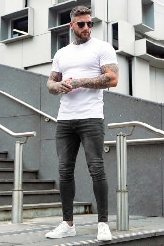 Image of GINGTTO Skinny Jeans Men Slim Fit Stretch Tapered Leg