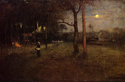 Tableau Moonlight Tarpon Springs Floride poster vintage déco chambre salon style George Inness